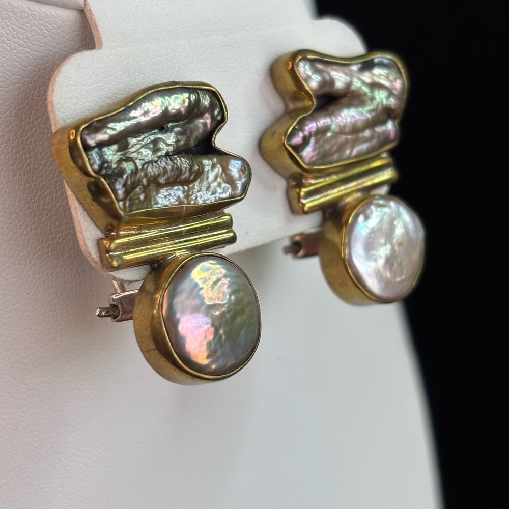 Elegant Gold and .925 Silver  Earrings
